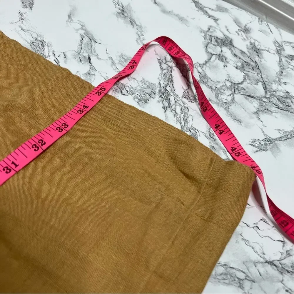 J. Crew Button-back linen shift dress tan brown‎ Sz M